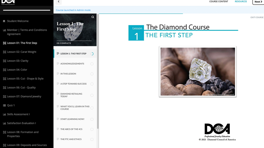 A screenshot from DCA’s redesigned diamond course A screenshot from DCA’s redesigned diamond course