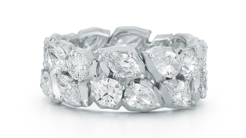 The Poppy Eternity Band in 18k white gold and 4.56 carats of diamonds ($22,000)