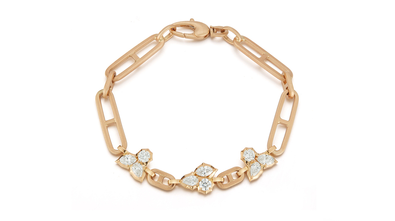 The Poppy Chain Bracelet in 18k Rose Gold with Diamonds ($12,400)