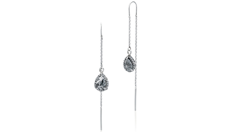 Misahara Midnight Ice earrings made with second-hand sterling silver and responsibly sourced raw sliced diamonds ($1,600)